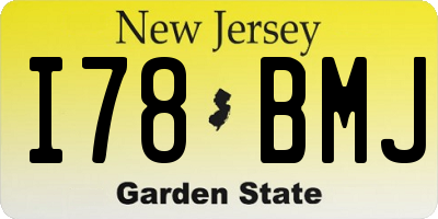 NJ license plate I78BMJ
