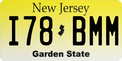 NJ license plate I78BMM