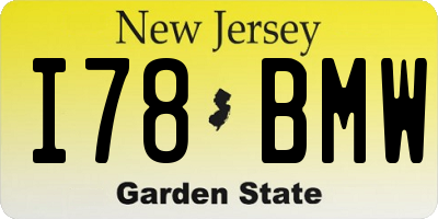 NJ license plate I78BMW
