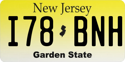 NJ license plate I78BNH