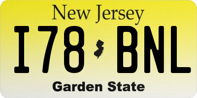 NJ license plate I78BNL