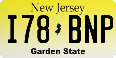 NJ license plate I78BNP