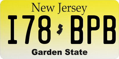 NJ license plate I78BPB