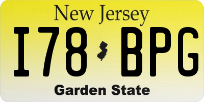 NJ license plate I78BPG