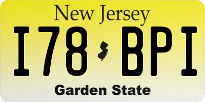 NJ license plate I78BPI