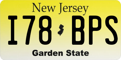 NJ license plate I78BPS