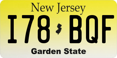 NJ license plate I78BQF