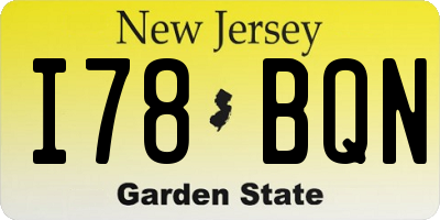 NJ license plate I78BQN