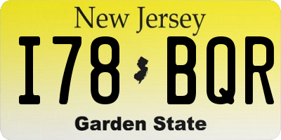 NJ license plate I78BQR
