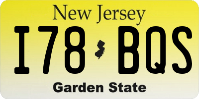NJ license plate I78BQS
