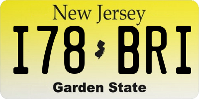 NJ license plate I78BRI