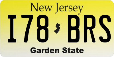 NJ license plate I78BRS