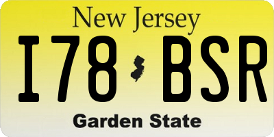 NJ license plate I78BSR