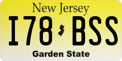 NJ license plate I78BSS