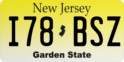 NJ license plate I78BSZ
