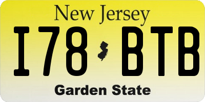 NJ license plate I78BTB
