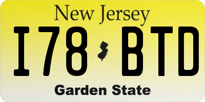 NJ license plate I78BTD