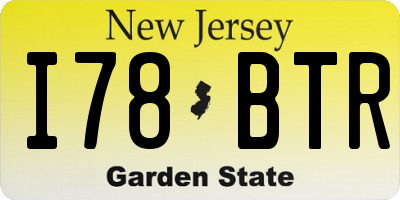 NJ license plate I78BTR