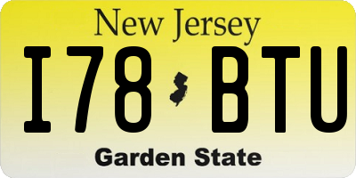 NJ license plate I78BTU