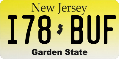 NJ license plate I78BUF
