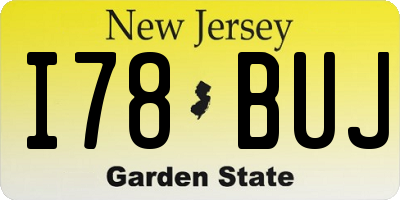 NJ license plate I78BUJ