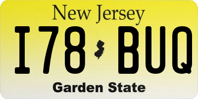 NJ license plate I78BUQ
