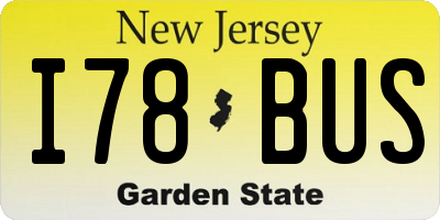 NJ license plate I78BUS