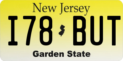 NJ license plate I78BUT