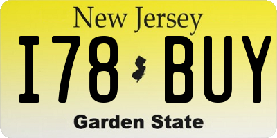 NJ license plate I78BUY