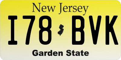 NJ license plate I78BVK