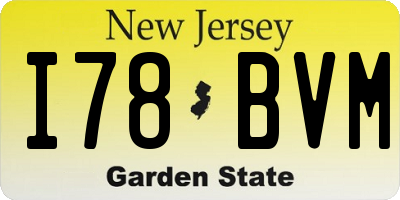 NJ license plate I78BVM