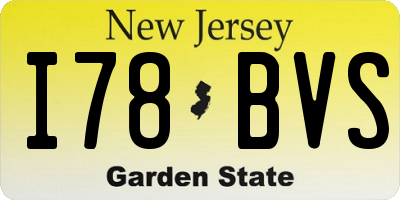 NJ license plate I78BVS