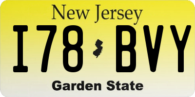 NJ license plate I78BVY