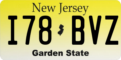 NJ license plate I78BVZ