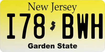 NJ license plate I78BWH