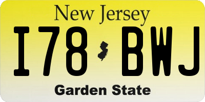 NJ license plate I78BWJ