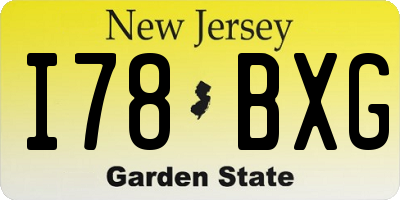 NJ license plate I78BXG