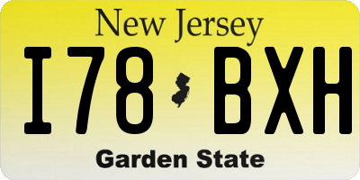 NJ license plate I78BXH