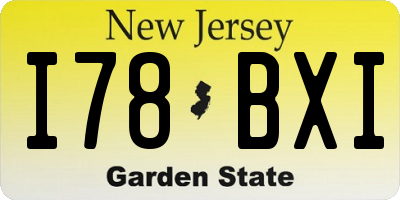 NJ license plate I78BXI