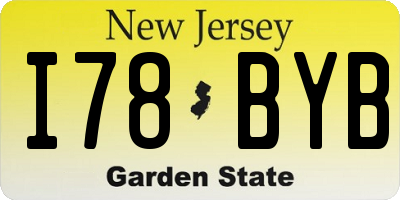NJ license plate I78BYB