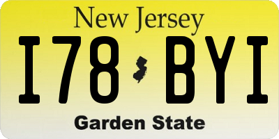 NJ license plate I78BYI