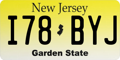 NJ license plate I78BYJ