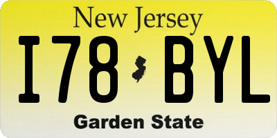 NJ license plate I78BYL