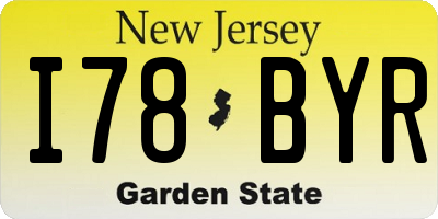 NJ license plate I78BYR