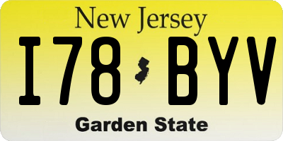 NJ license plate I78BYV