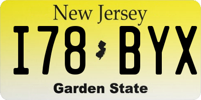 NJ license plate I78BYX
