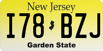 NJ license plate I78BZJ