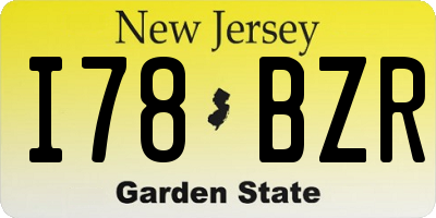 NJ license plate I78BZR
