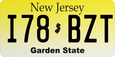 NJ license plate I78BZT