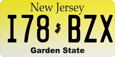 NJ license plate I78BZX